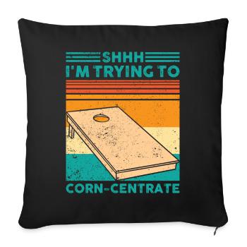 Lustiges Cornhole Corn Hole Retro - Sofakissenbezug 45 x 45 cm - Schwarz - Vorne