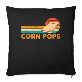 Funny Cornhole Corn Hole Retro - Sofa pillowcase 17,3'' x 17,3'' (45 x 45 cm) - black - Front