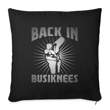 Retour à Busiknees - Chirurgie du genou - Housse de coussin décorative 45 x 45 cm - noir - Devant