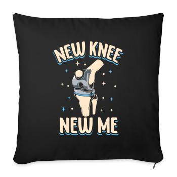 New knee, new me - Knee Titanium - Sofa pillowcase 17,3'' x 17,3'' (45 x 45 cm) - black - Front