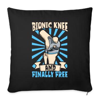 Enfin libre - prothèse de genou - Housse de coussin décorative 45 x 45 cm - noir - Devant