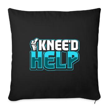 J’ai besoin d’aide - Chirurgie du genou - Housse de coussin décorative 45 x 45 cm - noir - Devant