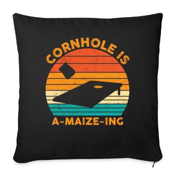 Funny Cornhole Corn Hole Retro - Sofa pillowcase 17,3'' x 17,3'' (45 x 45 cm) - black - Front
