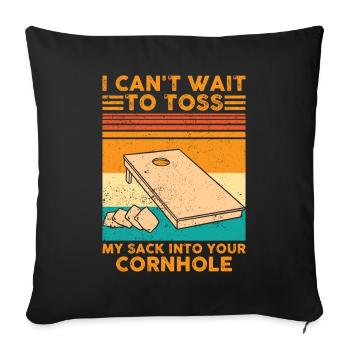 Drôle de trou de maïs - Housse de coussin décorative 45 x 45 cm - noir - Devant