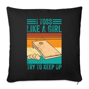 Drôle de trou de maïs - Housse de coussin décorative 45 x 45 cm - noir - Devant