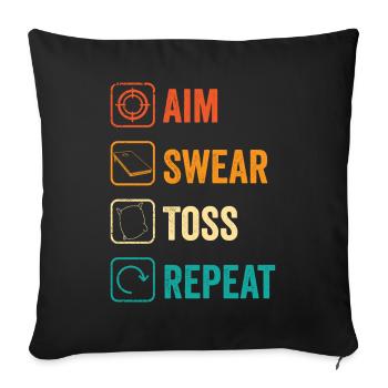 Drôle de trou de maïs Trou de maïs rétro - Housse de coussin décorative 45 x 45 cm - noir - Devant