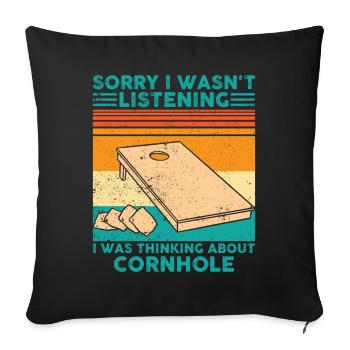 Drôle de trou de maïs - Housse de coussin décorative 45 x 45 cm - noir - Devant