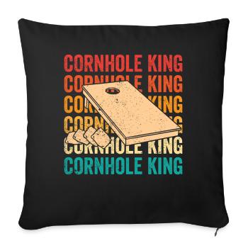 Cornhole Corn Hole Retro - Sofakissenbezug 45 x 45 cm - Schwarz - Vorne