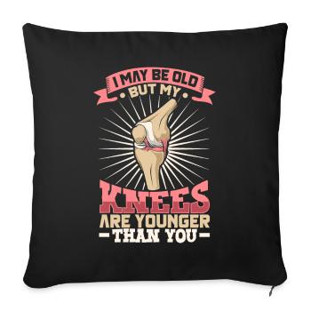 Nouveau genou Nouveau vous - genou titan - Housse de coussin décorative 45 x 45 cm - noir - Devant