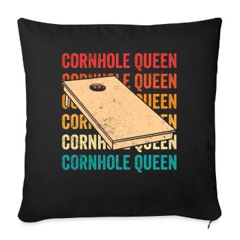Cornhole Corn Hole Retro - Sofakissenbezug 45 x 45 cm - Schwarz - Vorne