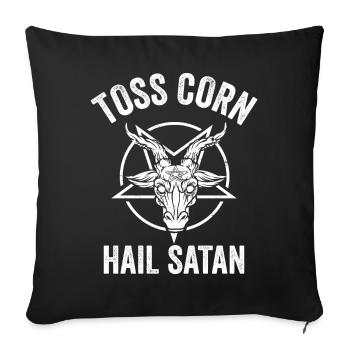 Drôle de trou de maïs Cornhole - Housse de coussin décorative 45 x 45 cm - noir - Devant