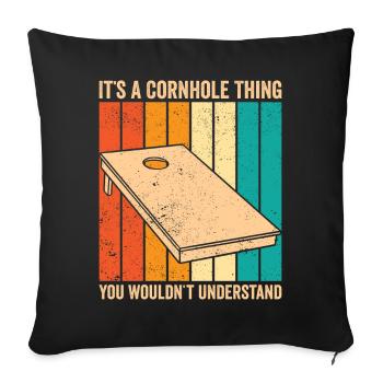 Drôle de trou de maïs - Housse de coussin décorative 45 x 45 cm - noir - Devant