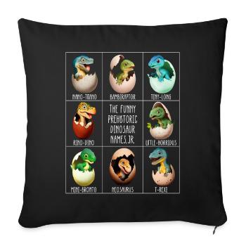 Baby dinosaur in the egg - Sofa pillowcase 17,3'' x 17,3'' (45 x 45 cm) - black - Front