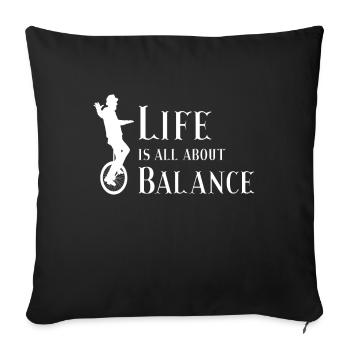 La vie est une question d’équilibre Einrad Unicycle - Housse de coussin décorative 45 x 45 cm - noir - Devant