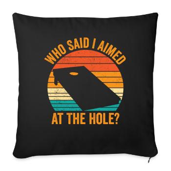 Drôle de trou de maïs Cornhole Retro - Housse de coussin décorative 45 x 45 cm - noir - Devant