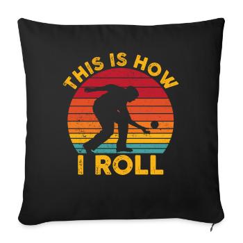 Funny Boccia Ball Retro - Sofa pillowcase 17,3'' x 17,3'' (45 x 45 cm) - black - Front