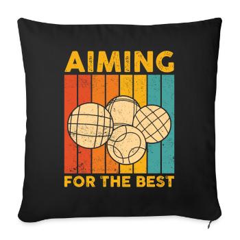 Funny Boccia Ball Retro - Sofa pillowcase 17,3'' x 17,3'' (45 x 45 cm) - black - Front