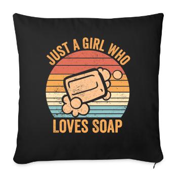 Funny soap making soap maker - Sofa pillowcase 17,3'' x 17,3'' (45 x 45 cm) - black - Front
