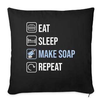 Funny soap making soap maker - Sofa pillowcase 17,3'' x 17,3'' (45 x 45 cm) - black - Front