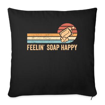 Funny soap making soap maker - Sofa pillowcase 17,3'' x 17,3'' (45 x 45 cm) - black - Front