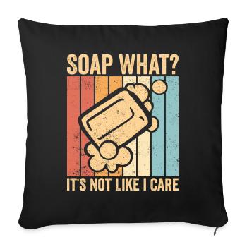 Funny soap making soap maker - Sofa pillowcase 17,3'' x 17,3'' (45 x 45 cm) - black - Front