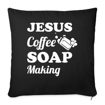 Soap production Soap manufacturer - Sofa pillowcase 17,3'' x 17,3'' (45 x 45 cm) - black - Front