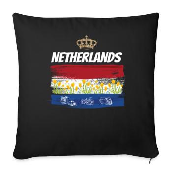 Nehterland's flag Netherlands Holland - Sofa pillowcase 17,3'' x 17,3'' (45 x 45 cm) - black - Front