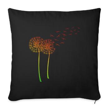 Glider Pilot Dandelion Dandelion Glider - Sofa pillowcase 17,3'' x 17,3'' (45 x 45 cm) - black - Front