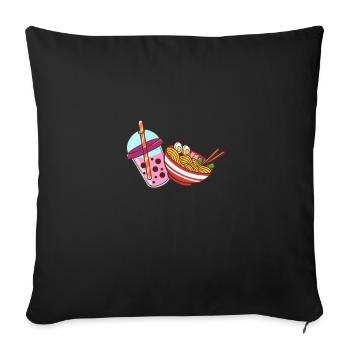Bubble Tea et cadre - Housse de coussin décorative 45 x 45 cm - noir - Devant