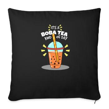 Es ist ein Boba-Tee-Tag - Sofakissenbezug 45 x 45 cm - Schwarz - Vorne