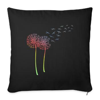 Dandelion glider dandelion glider glider - Sofa pillowcase 17,3'' x 17,3'' (45 x 45 cm) - black - Front