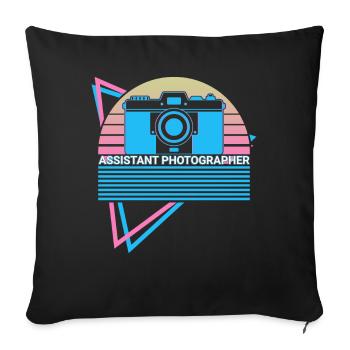 Appareil photo Photographie Rétro - Housse de coussin décorative 45 x 45 cm - noir - Devant