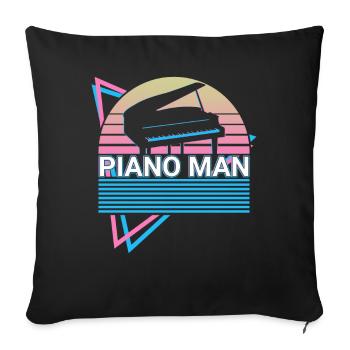 Piano Man Clavier Klavier Retro - Housse de coussin décorative 45 x 45 cm - noir - Devant