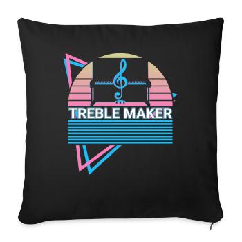 Piano Keyboard Piano Retro - Sofa pillowcase 17,3'' x 17,3'' (45 x 45 cm) - black - Front