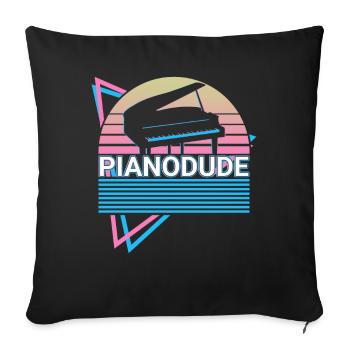 Piano Dude Keyboard Piano Retro - Sofa pillowcase 17,3'' x 17,3'' (45 x 45 cm) - black - Front