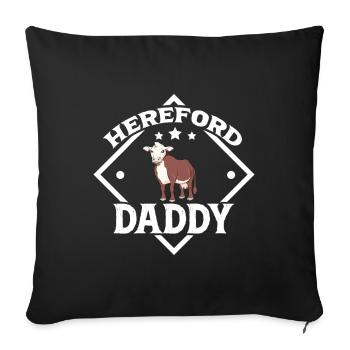 Hereford Daddy - Hereford Rind - Sofakissenbezug 45 x 45 cm - Schwarz - Vorne