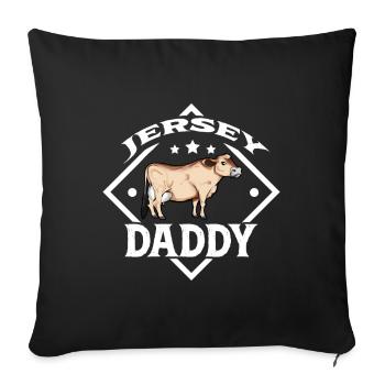 Jersey Daddy - Jersey Beef - Sofa pillowcase 17,3'' x 17,3'' (45 x 45 cm) - black - Front