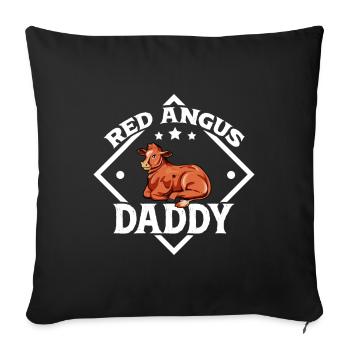 Red Angus Daddy - Bœuf Red Angus - Housse de coussin décorative 45 x 45 cm - noir - Devant