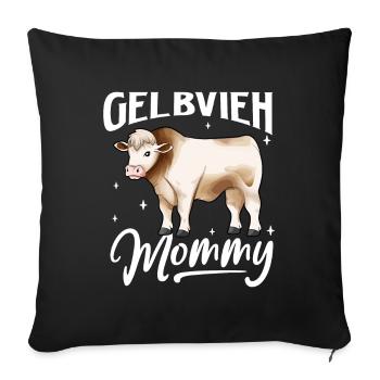 Gelbvieh Mommy - Bœuf Gelbvieh - Housse de coussin décorative 45 x 45 cm - noir - Devant