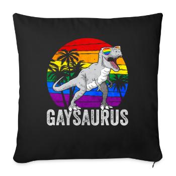 Gay Pride Drapeau arc-en-ciel Dinosaure Tr - Housse de coussin décorative 45 x 45 cm - noir - Devant
