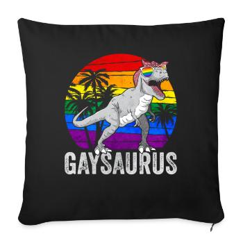 Gay Pride Drapeau arc-en-ciel Dinosaure Tr - Housse de coussin décorative 45 x 45 cm - noir - Devant