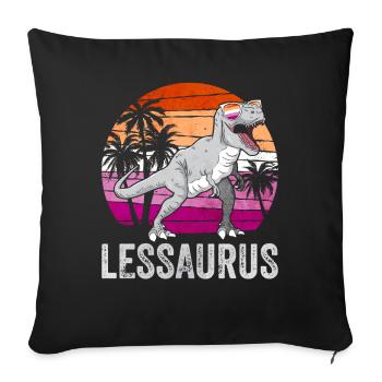 Lesbian Pride Flag Dinosaur Trex LGBTQ - Sofa pillowcase 17,3'' x 17,3'' (45 x 45 cm) - black - Front