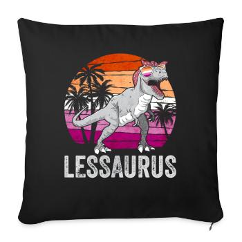 Lesbian Pride Flag Dinosaur Trex LGBTQ - Sofa pillowcase 17,3'' x 17,3'' (45 x 45 cm) - black - Front
