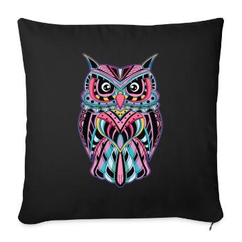 Owl Mandala Bird Cute Owls Birds - Sofa pillowcase 17,3'' x 17,3'' (45 x 45 cm) - black - Front