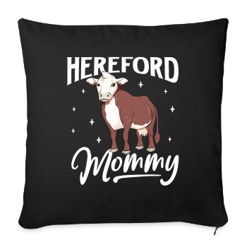 Hereford Mommy - Boeuf Hereford - Housse de coussin décorative 45 x 45 cm - noir - Devant