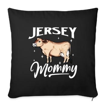 Jersey Mommy - Jersey Cow - Sofa pillowcase 17,3'' x 17,3'' (45 x 45 cm) - black - Front
