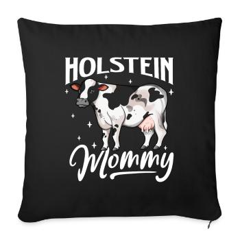 Holstein Mommy - Boeuf Holstein - Housse de coussin décorative 45 x 45 cm - noir - Devant