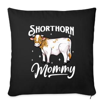 Shorthorn Mommy - Boeuf Shorthorn - Housse de coussin décorative 45 x 45 cm - noir - Devant