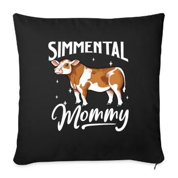 Simmental Mommy - Bœuf Simmental - Housse de coussin décorative 45 x 45 cm - noir - Devant
