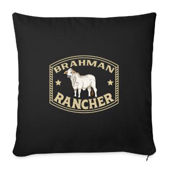 Zebu Beef - Brahman Rancher - Sofa pillowcase 17,3'' x 17,3'' (45 x 45 cm) - black - Front